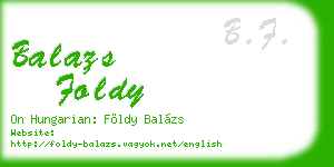 balazs foldy business card